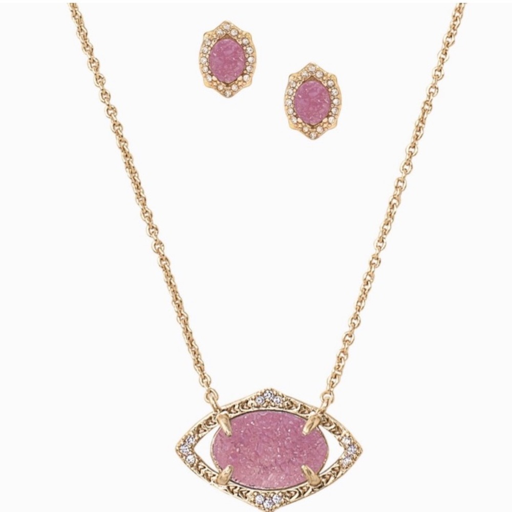 Stella & Dot | Retired Charlotte “Lilac” Earring & Pendant Necklace Set - Picture 3 of 9